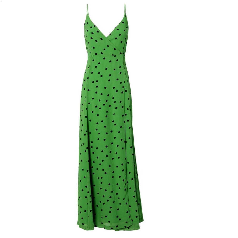 Ganni Green Polka Dot Dress